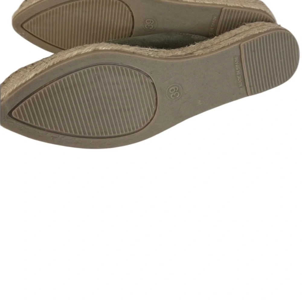 Fabiolas Made in Spain Suede Embroidered Espadrille Mules Green 39/9 – New